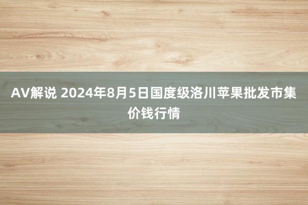 AV解说 2024年8月5日国度级洛川苹果批发市集价钱行情