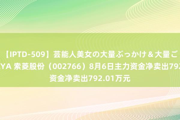 【IPTD-509】芸能人美女の大量ぶっかけ＆大量ごっくん AYA 索菱股份（002766）8月6日主力资金净卖出792.01万元