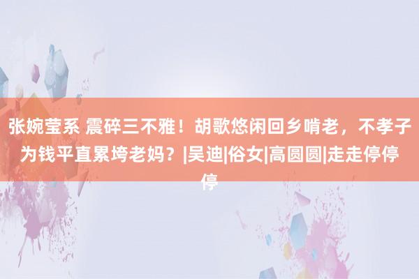 张婉莹系 震碎三不雅！胡歌悠闲回乡啃老，不孝子为钱平直累垮老妈？|吴迪|俗女|高圆圆|走走停停