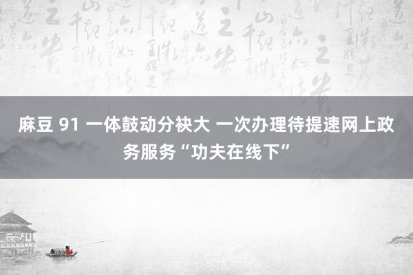 麻豆 91 一体鼓动分袂大 一次办理待提速网上政务服务“功夫在线下”